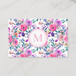 Lovely Romantic Pink Floral Water Colour Business Card