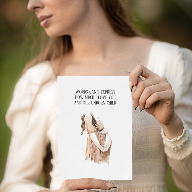 Lovely Romantic Pregnancy Wife Gift With Quote Holiday Card (Creator Uploaded)