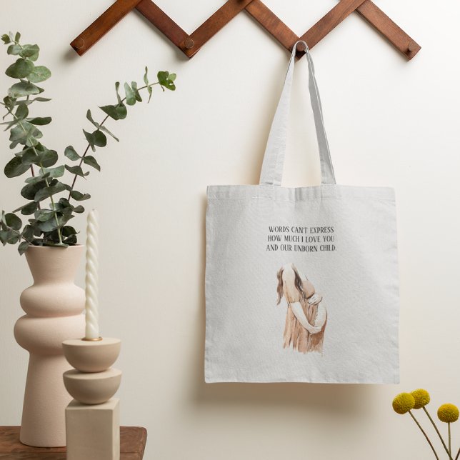 Lovely Romantic Pregnancy Wife Gift With Quote Tote Bag (Creator Uploaded)