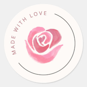 lovely rose flower classic round stiker sticker