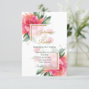Lovely Rose garden budget wedding Invitation