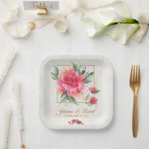 Lovely Rose garden budget wedding Paper Plate