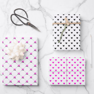 Lovely Rose & Hearts Wrapping Paper Sheets