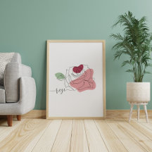Lovely Rose Minimalist Line Art