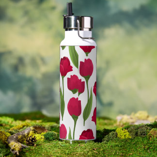 Lovely Rose Pattern Water Bottle