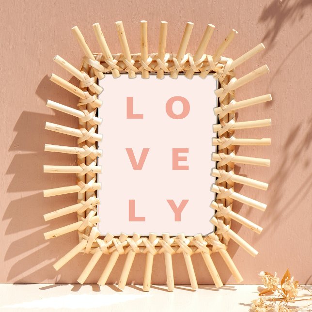 Lovely | Rose Pink Modern Minimalist Word Art Poster (Creator Uploaded)