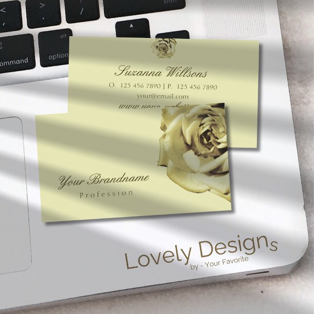 Lovely Rose Plain Pastel Beige Simple Business Card (Creator Uploaded)