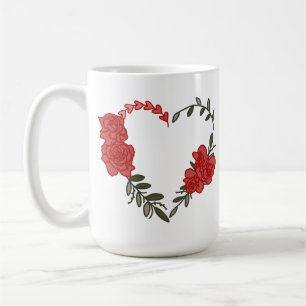 Lovely Roses Heart Coffee Mug