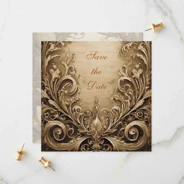 Lovely Rose's Wedding Save The Date (Front/Back In Situ)