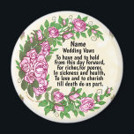 Lovely Roses Wedding Vows magnet<br><div class="desc">Lovely Roses Wedding Vows magnet, t-shirts, Wedding Vows apparel, Wedding t-shirts, Wedding gifts by ArtMuvz Illustration. Matching Customisable Wedding bridal shower, reception, rehearsal dinner apparel. Celebrate your love in style with our wedding designs, Perfect for the bride, groom, wedding party, and guests. You can personalise with your names or wedding...</div>