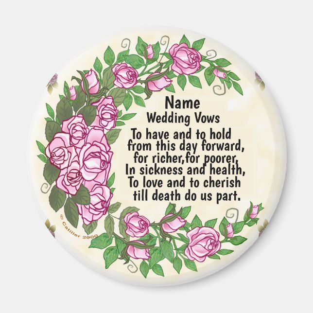 Lovely Roses Wedding Vows magnet (Front)