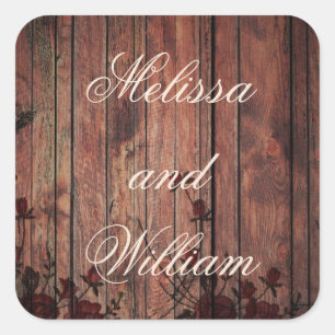 Lovely rustic cabin theme square sticker
