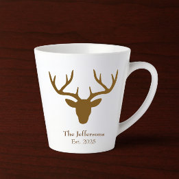 Lovely Rustic Deer Head Latte Mug