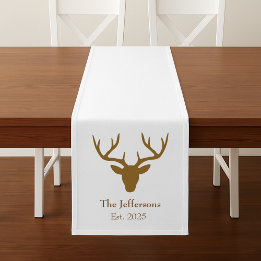 Lovely Rustic Deer Head Long Table Runner