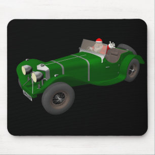 Lovely Santa Claus Jaguar SS 90 Driver Mouse Pad