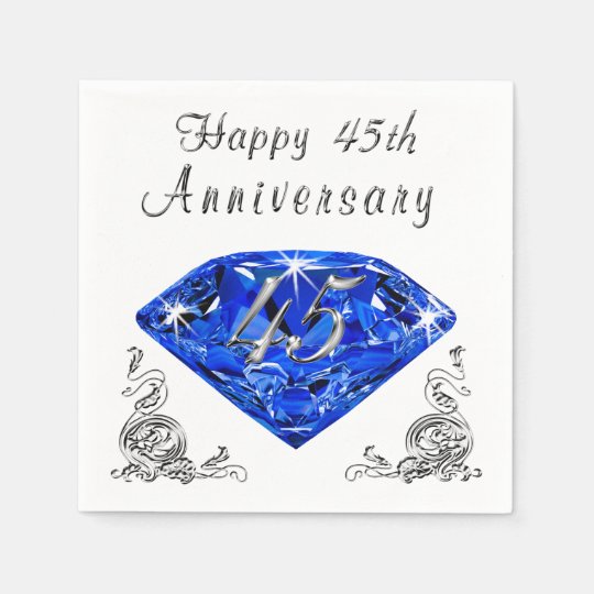 Lovely Sapphire 45th Wedding Anniversary Napkins Zazzle Co Nz