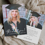 Lovely Script Gratitude Personal Photo Graduation Thank You Card<br><div class="desc">Show your gratitude with this stylish and heartfelt graduation thank-you card! Featuring a timeless layout with space for a personal photo,  this design captures the joy and appreciation of your big milestone. Easily edit the text to create a special keepsake for loved ones.</div>