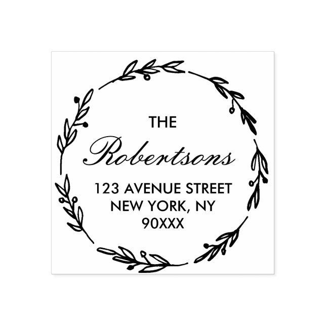 lovely script home address rubber stamp (Imprint)