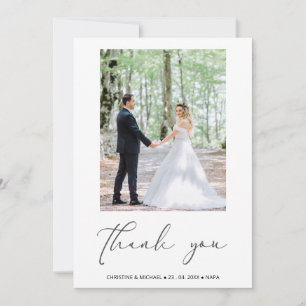 Lovely Script Personalised Wedding Thank You Card
