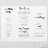 Lovely Script Tri-Fold Wedding Program
