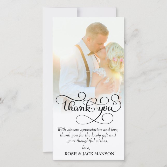 lovely script wedding thank you (Front)