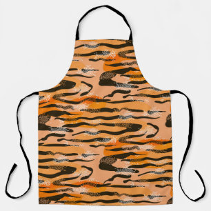 Lovely seamless tiger pattern, peach colour apron