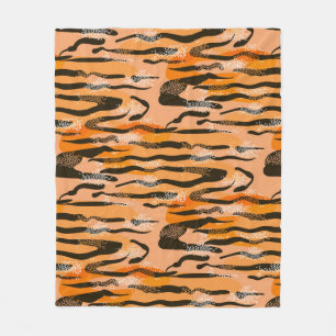 Lovely seamless tiger pattern, peach colour fleece blanket