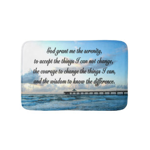 LOVELY SERENITY PRAYER OCEAN AND WAVES PHOTO BATH MAT