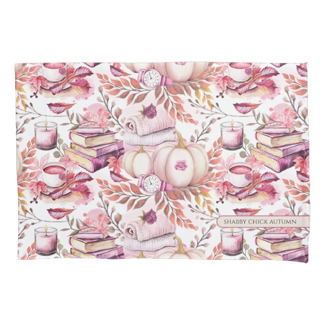 Lovely Shabby Chick Autumn Pattern Pillowcase (Front)