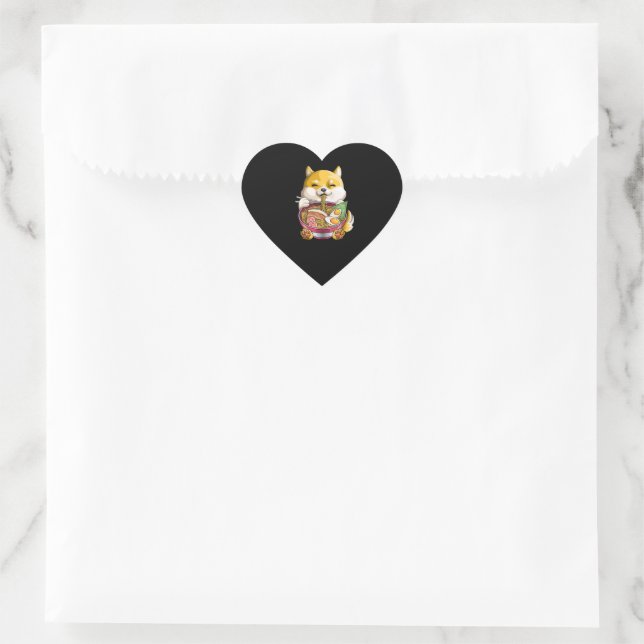 Lovely Shiba Dog | Ramen Dog | Cartoon Gift Heart Sticker (Bag)