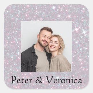 Lovely Shiny Valentine Photo Sticker with Names