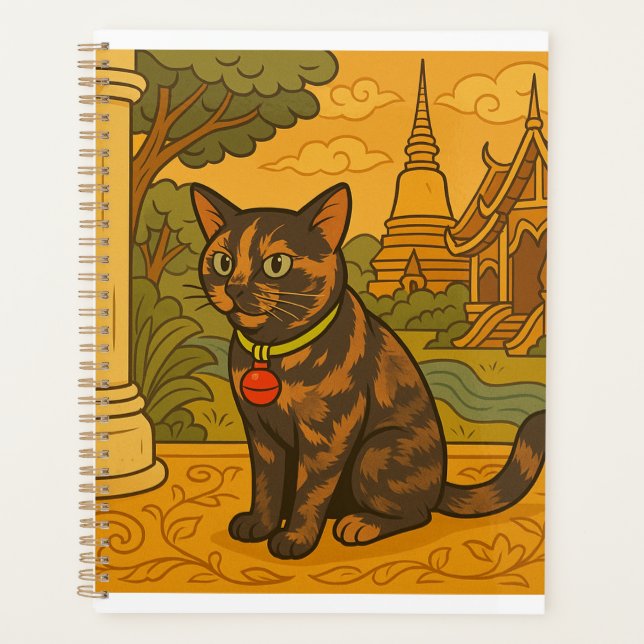 Lovely Siam Cat Notebook Planner (Front)