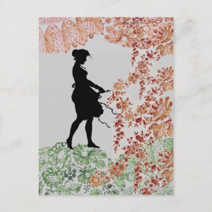 Lovely Silhouette Girl Postcard