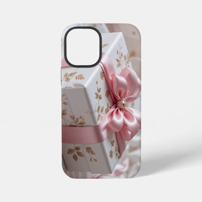 lovely silk pink gift box iPhone case (Back)