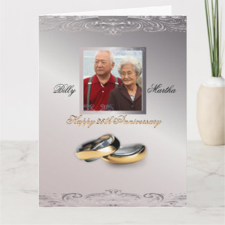 Lovely Silver Anniversary Awesome Custom Photo Card