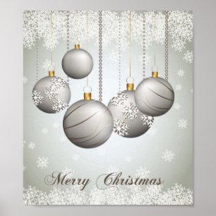 Lovely Silver Christmas Poster