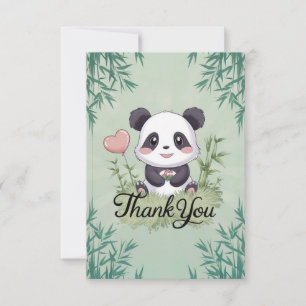 Lovely Simple Panda Thank You Card