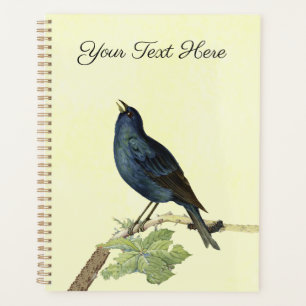 Lovely Singing Black Bird on Branch Caterpillar Planner