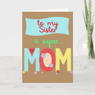 Lovely Sister Mum Art Design Card