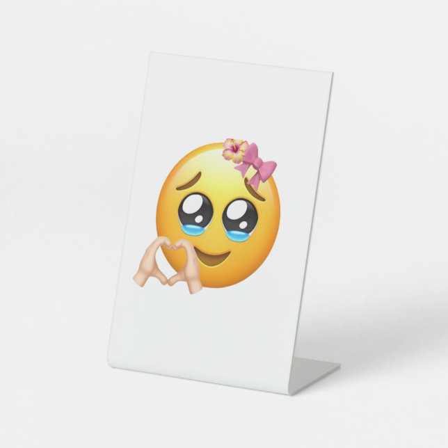 Lovely Smiling Emoji Tabletop Sign for Office  (Front)