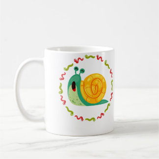 Lovely Snail In Colourful Caterpillar Circle Garde Coffee Mug