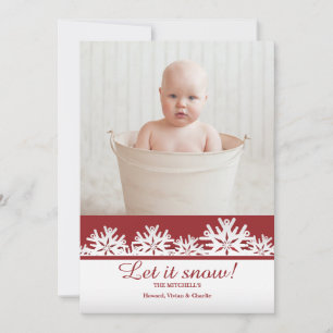 Lovely Snowflakes Photo Holiday Card