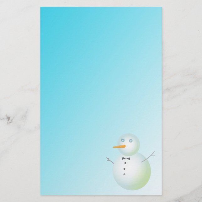 lovely snowman,blue stationery (Front)