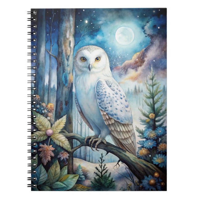 Lovely Snowy Owl Notebook (Front)