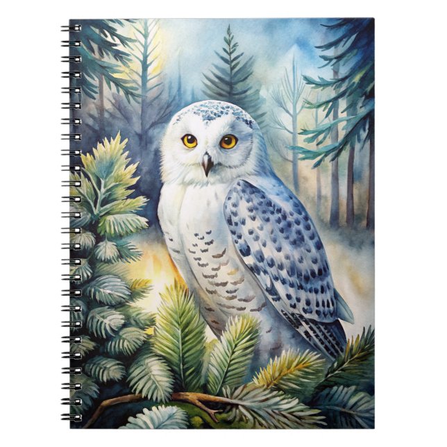 Lovely Snowy Owl Notebook (Front)