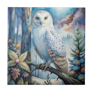 Lovely Snowy Owl Tile
