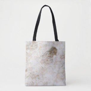 LOVELY SOFT CURLY DOG FUR FLEECE BLANKET TOTE BAG