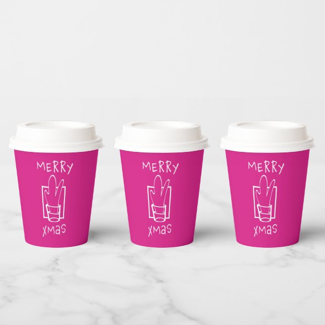 Lovely Sparkling Xmas Paper Cups (Multi)