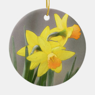 Lovely Spring Daffodils Ceramic Tree Decoration