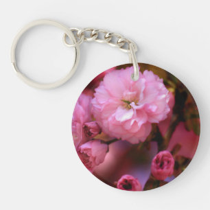 Lovely Spring Pink Cherry Blossoms Key Ring